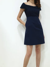 Crochet Off Shoulder Dress - Navy (Non-returnable) - Ferlicious